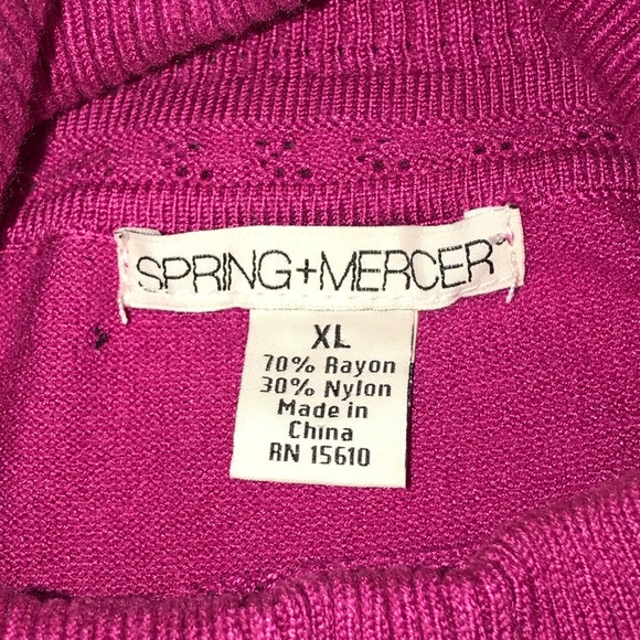 Fuchsia sleeveless dress turtleneck shirt - Picture 3 of 3